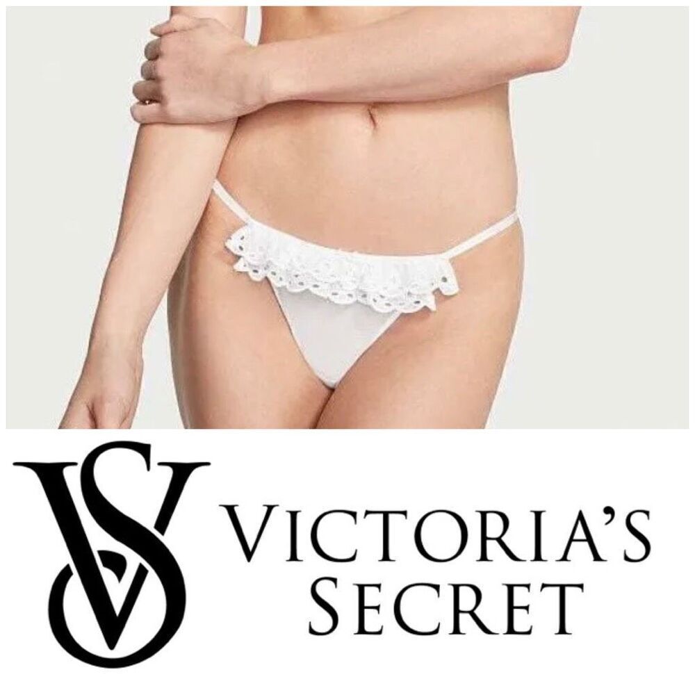 VICTORIA’S SECRET - NWT - L Sz L Dream Angels Sheer Eyelet-Trimmed String Bikini